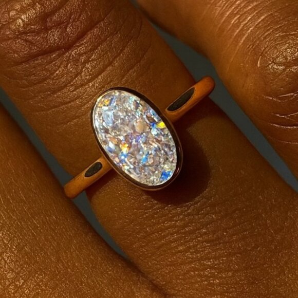 "Palmer"  Modern Oval Ring - Picture 1 of 2